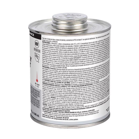 Oatey Gray Cement For PVC 32 oz