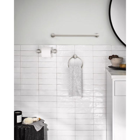 Moen Genta Brushed Nickel Silver Towel Bar 18 in. L Zinc