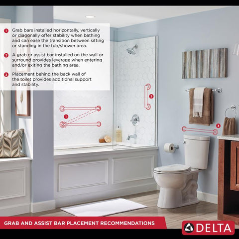 Delta 18 in. L ADA Compliant Stainless Steel Grab Bar