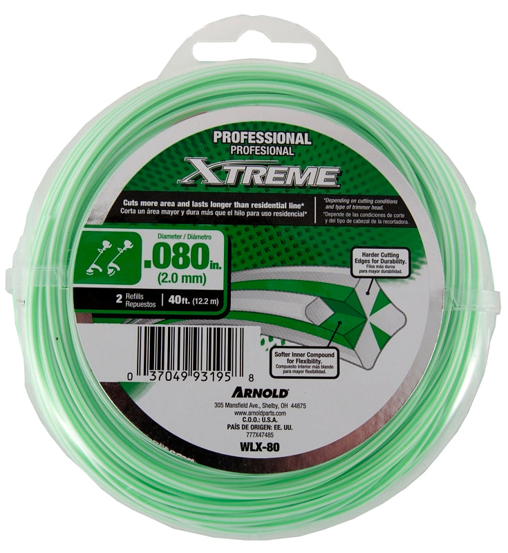 80 Inch Line Arnold Xtreme Professional Series WLX-80 Trimmer Line, 0.08 in Dia, 40 ...