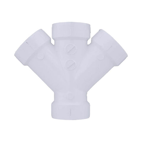Charlotte Pipe Schedule 40 1-1/2 in. Hub X 1-1/2 in. D Hub PVC Double Wye 1 pk