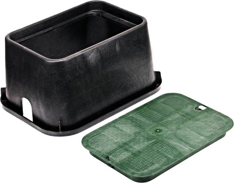 NDS Standard 117BC Valve Box, 25-3/4 in L, 19 in W, 12-1/4 in H, PVC, Black/Green