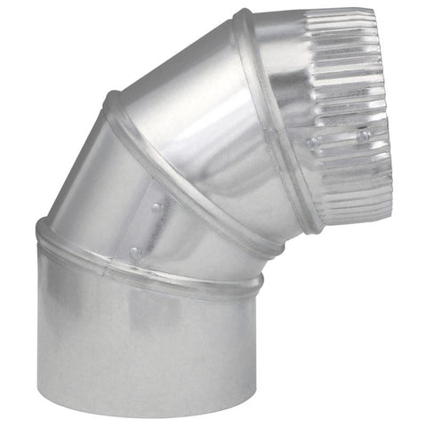 Imperial 4 in. D X 4 in. D Adjustable 90 deg Galvanized Steel Furnace Pipe Elbow, Pack of 8