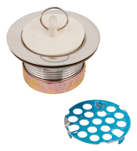 Ace 2-1/2 in. D Polished Chrome Silver Stainless Steel Sink Strainer