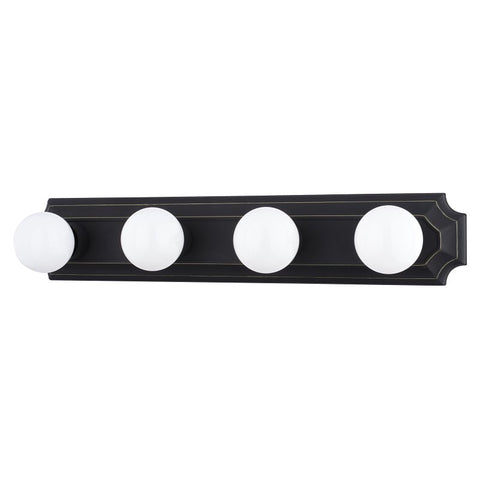 Boston Harbor 045234-VB Vanity Bar Fixture, 100 W, 4-Lamp, G Lamp, Steel Fixture, Venetian Bronze Fixture
