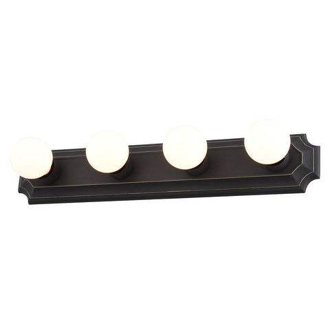 Boston Harbor 045234-VB Vanity Bar Fixture, 100 W, 4-Lamp, G Lamp, Steel Fixture, Venetian Bronze Fixture