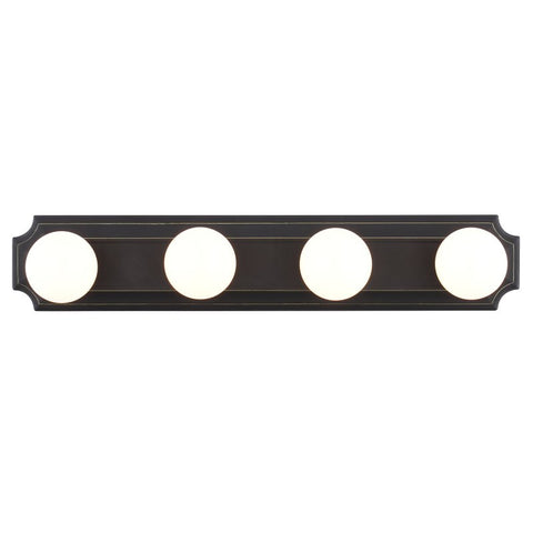 Boston Harbor 045234-VB Vanity Bar Fixture, 100 W, 4-Lamp, G Lamp, Steel Fixture, Venetian Bronze Fixture