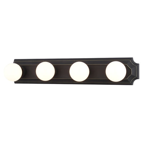 Boston Harbor 045234-VB Vanity Bar Fixture, 100 W, 4-Lamp, G Lamp, Steel Fixture, Venetian Bronze Fixture