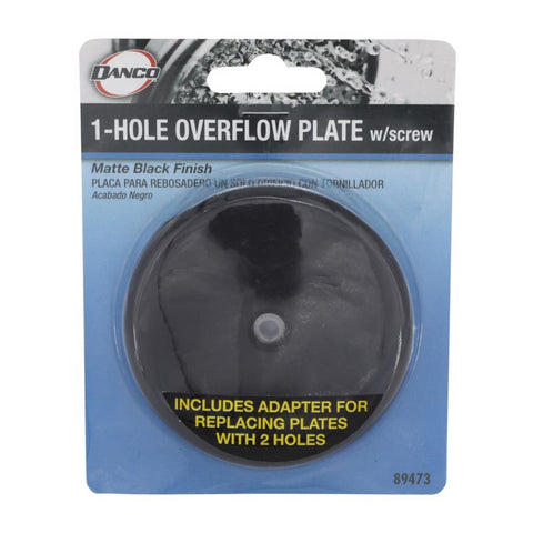 Danco 3 in. Matte Black Round Plastic Overflow Plate