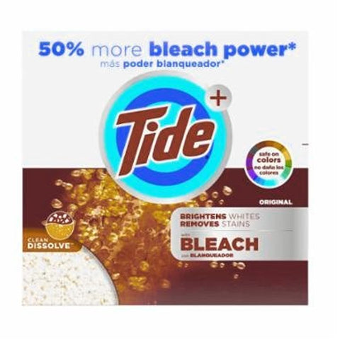 Tide 84998 Laundry Detergent with Bleach, 144 oz Box, Powder, Pack of 2