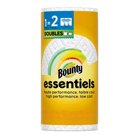 Bounty Essentials Select-A-Size Series 80810311 Paper Towel, 11 in L, 5.9 in W, 2-Ply, Pack of 24
