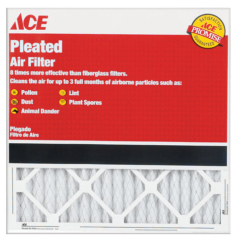 Ace 25 in. L x 20 in. W x 1 in. D Pleated Air Filter 8 MERV