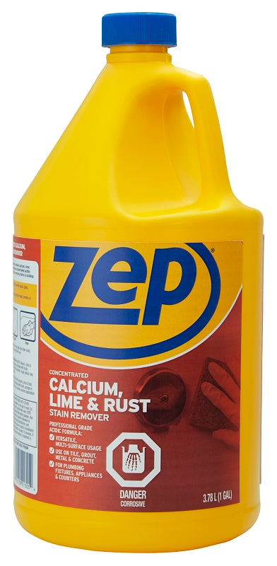Zep ZUCAL128 Calcium/Lime/Rust Cleaner, 1 gal, Liquid, Light Yellow