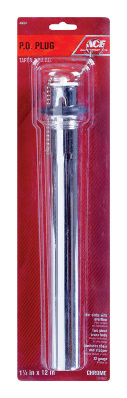 Ace 1-1/4 in. Dia. Pop Up Plug Chrome