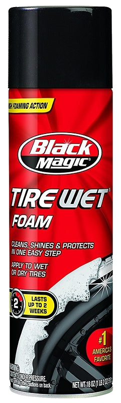 Black Magic 800002220/22145 Tire Wet Foam, 18 oz, Aerosol Can, Liquid, Cherry