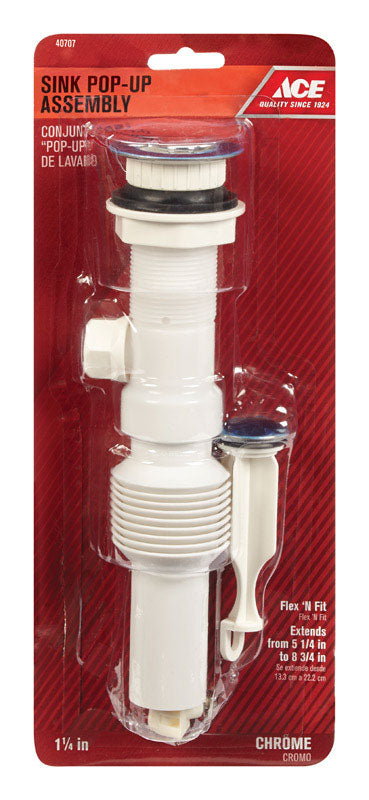 Ace 1-1/4 in. Dia. Pop-Up Drain Assembly Plastic Polished