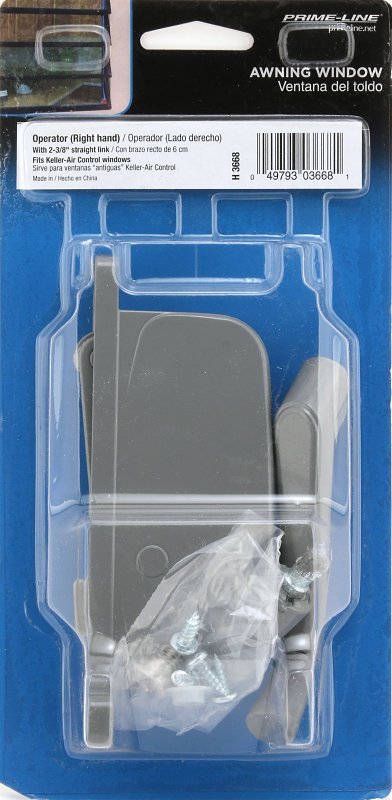 Prime-Line H 3668 Window Operator, For: Air Control-Keller Awning Windows, Right, Aluminum, Baked-On Enamel