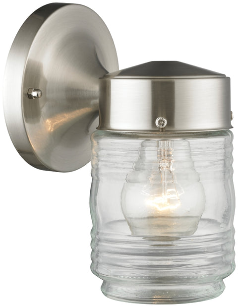 Boston Harbor 4402H-BN Outdoor Wall Lantern, 120 V, 60 W, A19 or CFL Lamp, Steel Fixture, Brushed Nickel