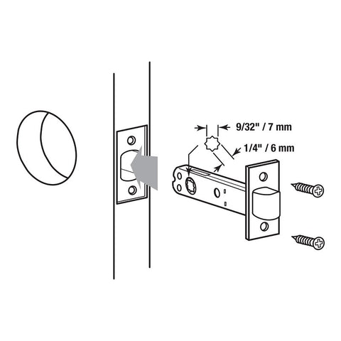 Defender Security E 2281 Passage Knob, Knob Handle, Steel, Brass