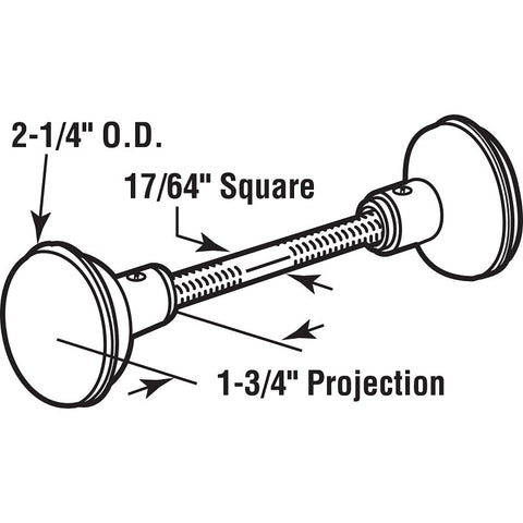 Prime-Line E 2280 Replacement Knob, 2-1/4 in Dia, Steel, Brass