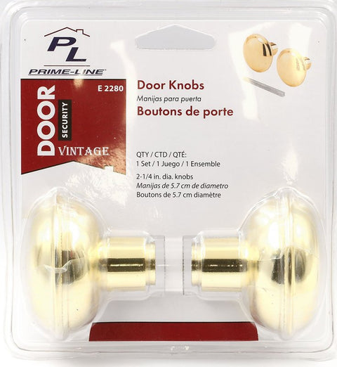 Prime-Line E 2280 Replacement Knob, 2-1/4 in Dia, Steel, Brass