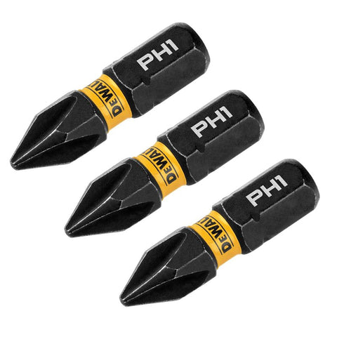 DEWALT FlexTorq DWAF1PH1IR3 Impact Screwdriver Bit, #1 Drive, Phillips Drive, 1/4 in Shank, Hex Shank, 1 in L, Steel