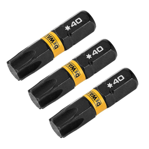 DEWALT FlexTorq DWAF1TX40IR3 Screwdriver Bit, T40 Drive, Torx Drive, 1/4 in Shank, Hex Shank, 1 in L, Steel
