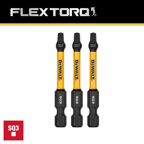 DEWALT ELITE Series DWAF2SQ3IR3 Impact Driver Drill Bit, #3 Drive, Square Drive, 1/4 in Shank, Hex Shank, 2-1/4 in L