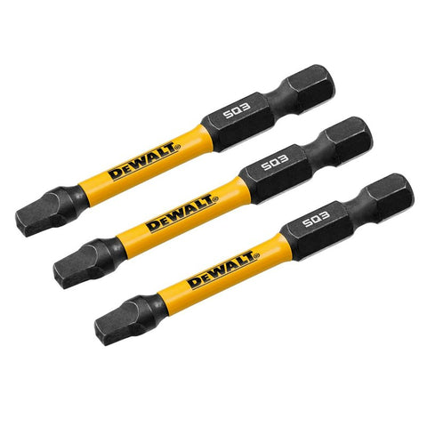 DEWALT ELITE Series DWAF2SQ3IR3 Impact Driver Drill Bit, #3 Drive, Square Drive, 1/4 in Shank, Hex Shank, 2-1/4 in L
