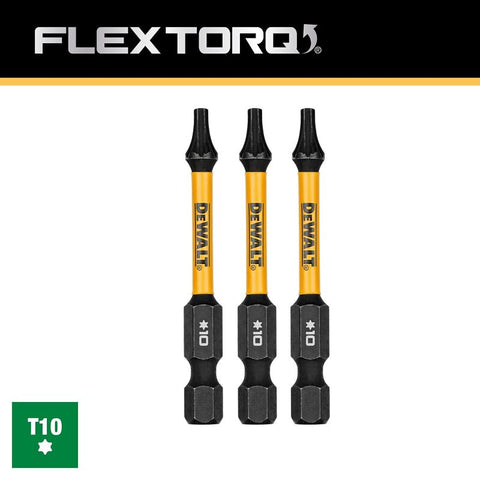 DEWALT ELITE Series DWAF2TX10IR3 Impact Driver Drill Bit, #10 Drive, Torx Drive, 1/4 in Shank, Hex Shank, 2-1/4 in L