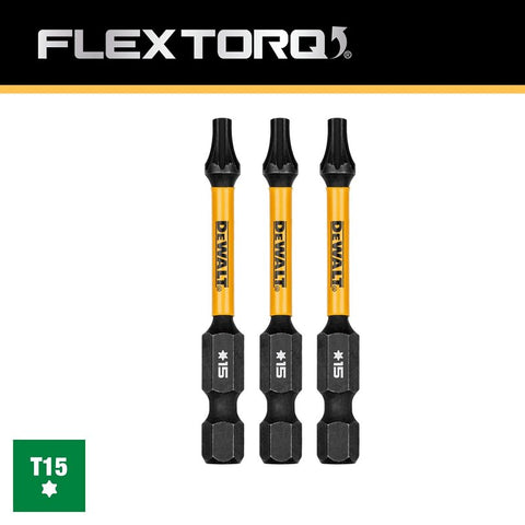 DEWALT ELITE Series DWAF2TX15IR3 Impact Driver Drill Bit, #15 Drive, Torx Drive, 1/4 in Shank, Hex Shank, 2-1/4 in L