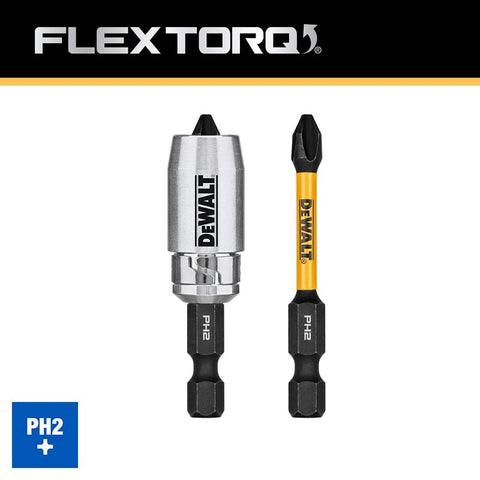 DEWALT FLEXTORQ, IMPACT READY DWA2PH2IR2S Power Screwdriver Bit, #2 Drive, Phillips Drive, 1/4 in Shank, Hex Shank, HSS