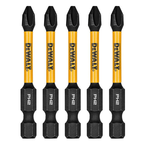 DEWALT FLEXTORQ DWAF2PH2IR5 Impact Screwdriver Bit, #2 Drive, Phillips Drive, 1/4 in Shank, Hex Shank, 2-1/4 in L, Steel