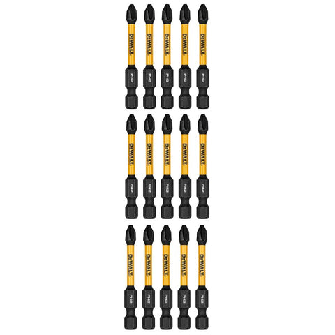 DEWALT FLEXTORQ DWAF2PH2IR15 Impact Screwdriver Bit, #2 Drive, Phillips Drive, 1/4 in Shank, Hex Shank, 2-1/4 in L