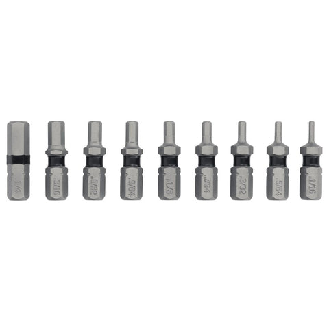 DEWALT TOUGHGRIP DWAF1HSTG9 Hex Bit Set, 9-Piece, Steel
