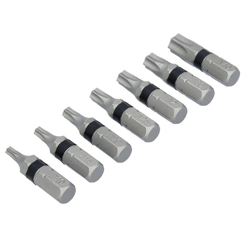 DEWALT TOUGHGRIP DWAF1TSTG7 Security Torx Bit Set, 7-Piece, Steel, Black/Silver, Silver