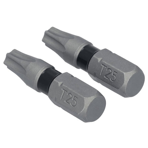 DEWALT TOUGHGRIP DWAF1TX25TG2 Screwdriver Bit, #25 Drive, Torx Drive, 1/4 in Shank, Hex Shank, 1 in L, Steel
