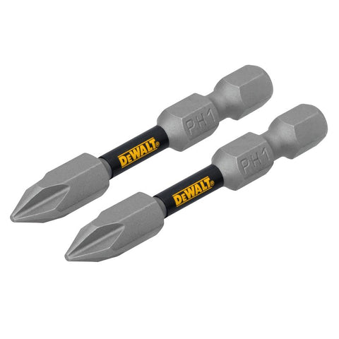 DEWALT TOUGHGRIP DWAF2PH1TG2 Screwdriver Bit, #1 Drive, Phillips Drive, 1/4 in Shank, Hex Shank, 2 in L, Steel
