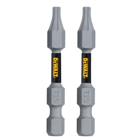 DEWALT TOUGHGRIP DWAF2TX15TG2 Screwdriver Bit, #15 Drive, Torx Drive, 1/4 in Shank, Hex Shank, 2 in L, Steel