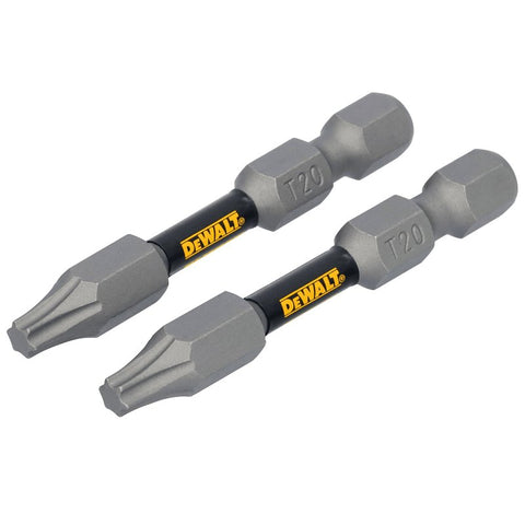 DEWALT TOUGHGRIP DWAF2TX20TG2 Screwdriver Bit, #20 Drive, Torx Drive, 1/4 in Shank, Hex Shank, 2 in L, Steel