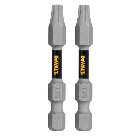 DEWALT TOUGHGRIP DWAF2TX25TG2 Screwdriver Bit, #25 Drive, Torx Drive, 1/4 in Shank, Hex Shank, 2 in L, Steel