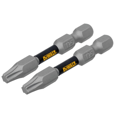 DEWALT TOUGHGRIP DWAF2TX25TG2 Screwdriver Bit, #25 Drive, Torx Drive, 1/4 in Shank, Hex Shank, 2 in L, Steel