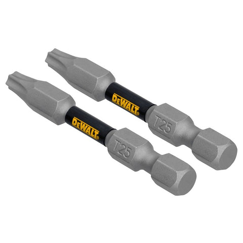 DEWALT TOUGHGRIP DWAF2TX25TG2 Screwdriver Bit, #25 Drive, Torx Drive, 1/4 in Shank, Hex Shank, 2 in L, Steel
