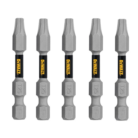 DEWALT TOUGHGRIP DWAF2TX25TG5 Screwdriver Bit, T25 Drive, Torx Drive, 1/4 in Shank, Hex Shank, 2 in L, Steel