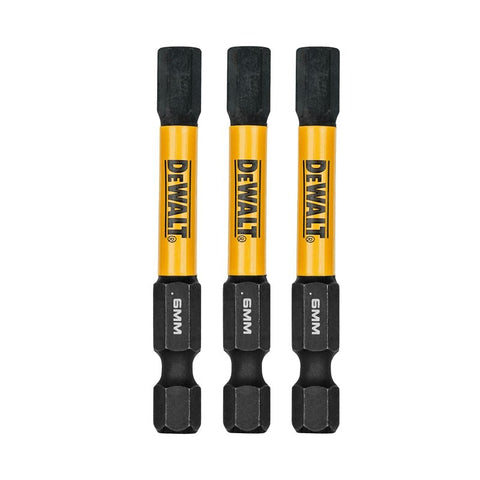 DEWALT DWAF2HX6IR3 Insert Bit, 6 mm Drive, Hex Drive, 1/4 in Shank, Hex Shank, 2-1/4 in L, Steel