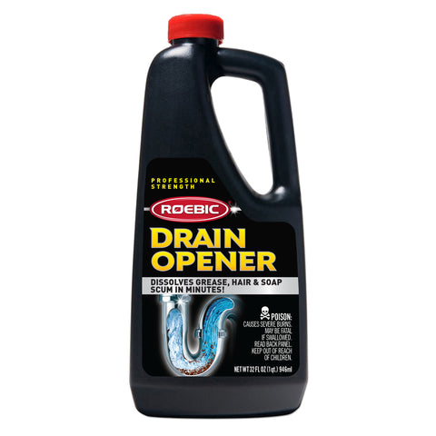 Roebic PDO Drain Opener, Liquid, Clear, 1 qt Bottle, Pack of 12