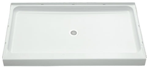 Sterling Ensemble 72131100-0 Shower Base, 60 in L, 34 in W, 5-1/2 in H, Vikrell, White, Alcove Installation