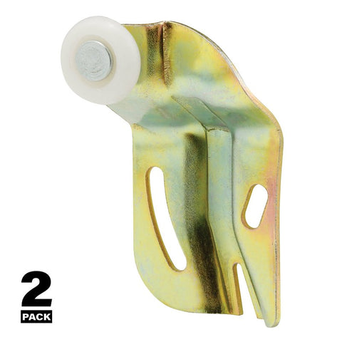 Prime-Line N 6509 Roller Assembly, 3/4 in Dia Roller, 1/4 in W Roller, Nylon, Brown, 1-Roller, 50 lb, Side