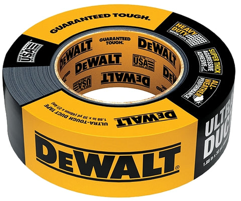 DEWALT 99233 Duct Tape, 30 yd L, 1.88 in W, Polyethylene-Coated Cloth Backing, Black