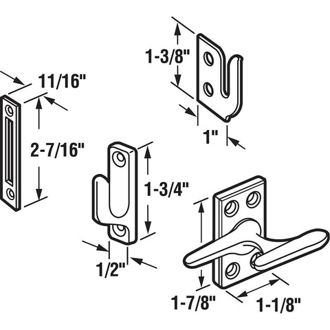 Prime-Line H 3553 Casement Lock, Zinc, Brass